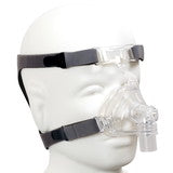 Large nasal CPAP mask with headgear by Compass Health Fabrication Enterprises, designed for comfortable sleep therapy.