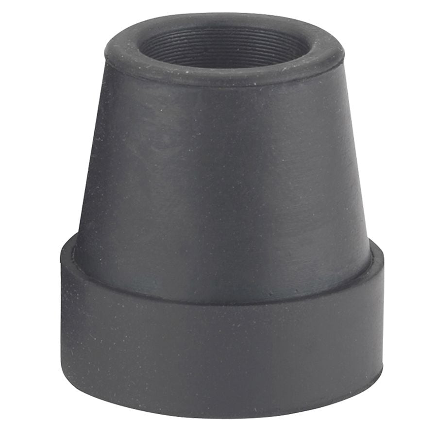 Large base black quad cane tips for Drive Medical mobility aids, designed to enhance stability and grip.