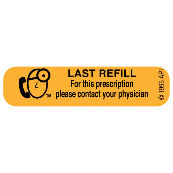 Pasteur Pharmacy Label Last Refill medical supplies box with 177 labels for prescriptions or organization.