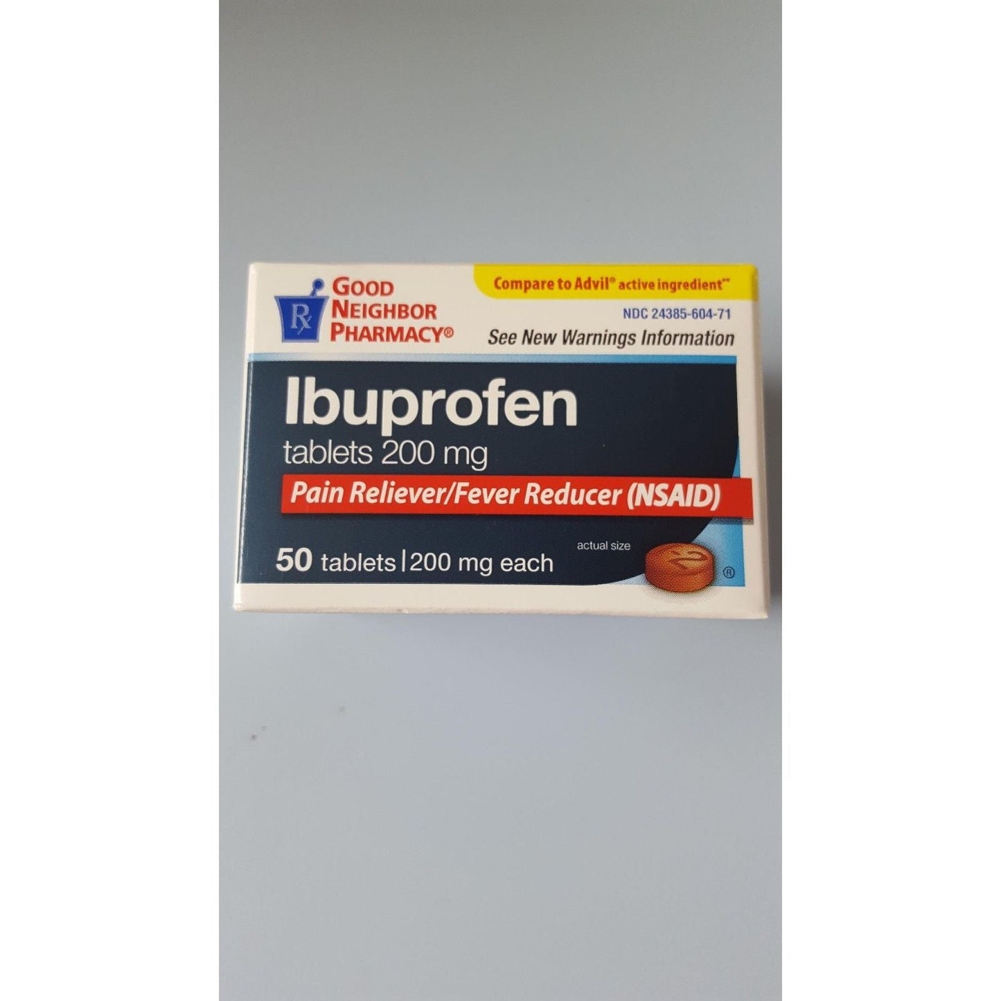 G.n.p. Ibuprofen 200 Mg tablets in blister pack, over-the-counter medicine for pain relief, from Pasteur Pharmacy.
