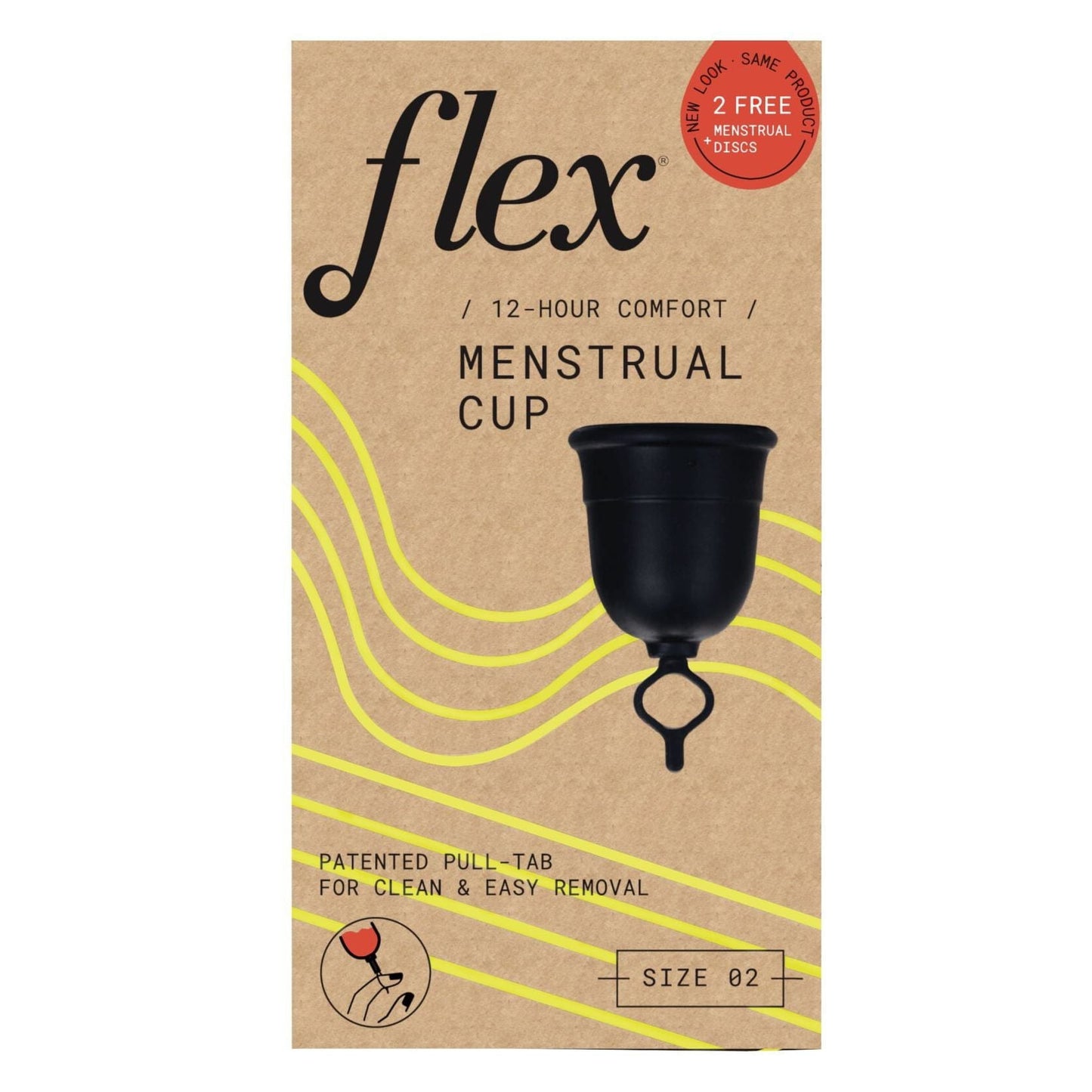 Flex Full Fit Menstrual Cup by Pasteur Pharmacy, showing the soft silicone cup designed for comfortable, reusable menstrual protection.