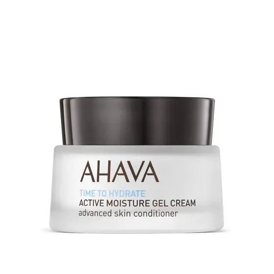 Ahava Time To Hydrate Active Moisture Gel Cream in 1.7 oz jar, lightweight hydrating gel for refreshed skin