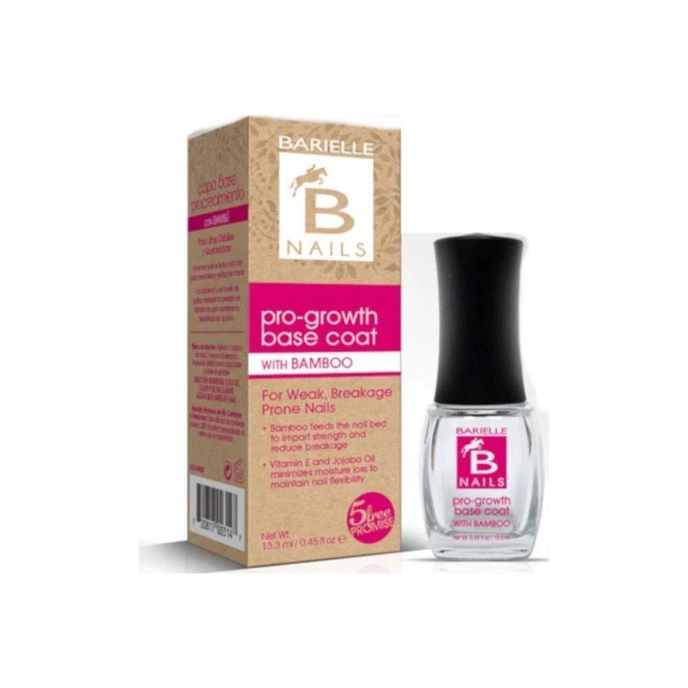 Barielle Pro-Growth Base Coat with Bamboo, 0.45 oz, nail base coat for strengthening and promoting nail growth.