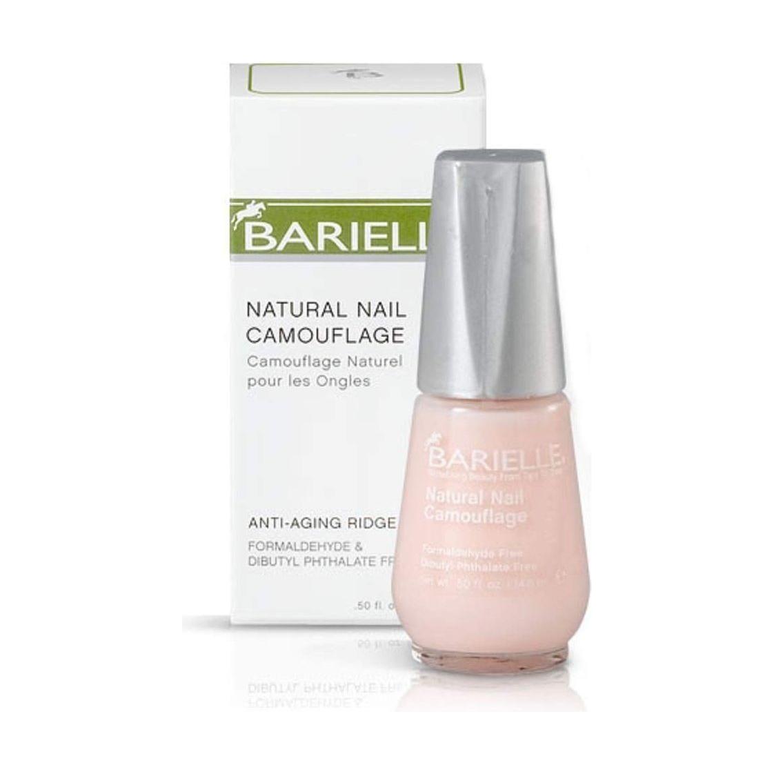 Barielle Natural Nail Camouflage nail polish in 0.5 oz bottle, showcasing a smooth, natural finish on well-groomed nails.