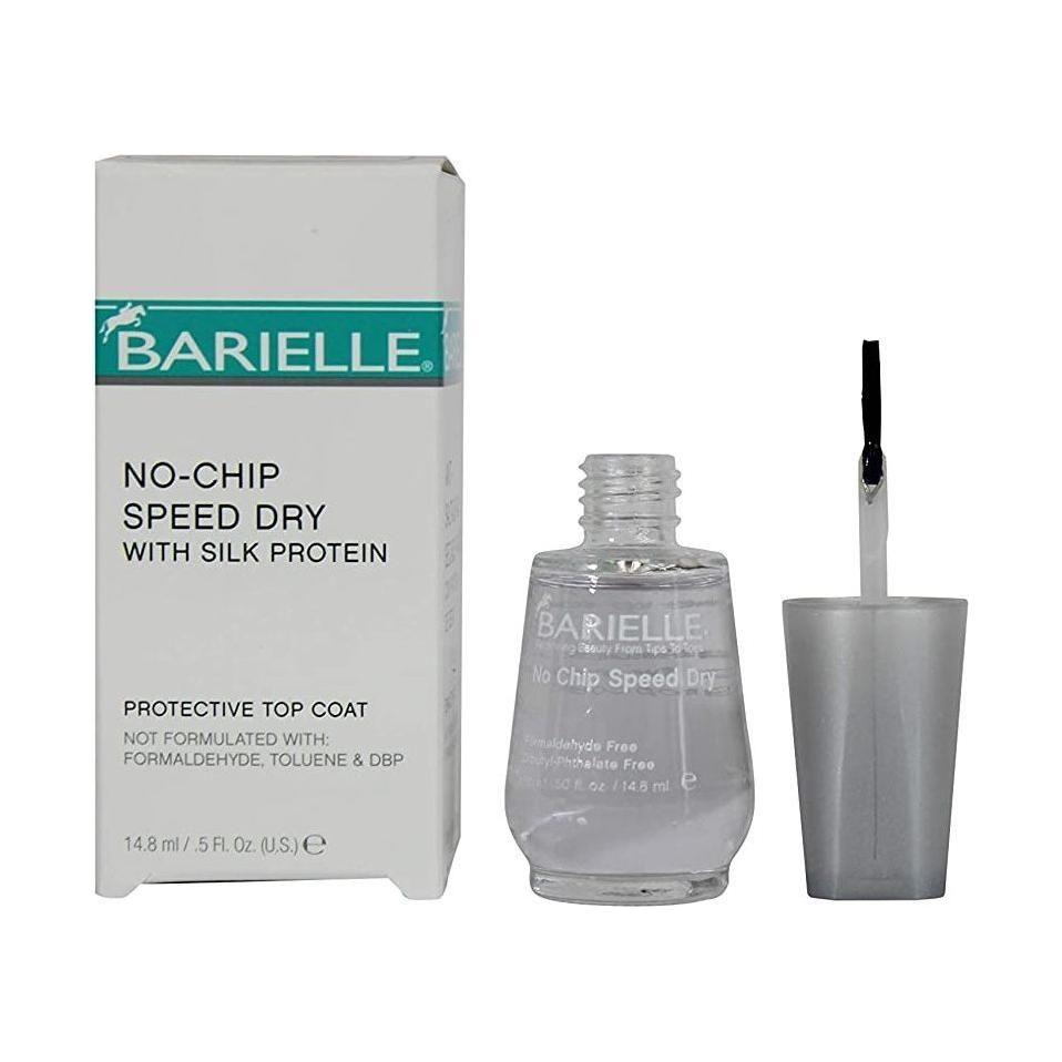 Barielle No-Chip Speed Dry Nail Polish with Silk Protein Protective Top Coat, 0.5 oz, in a sleek bottle with a clear cap