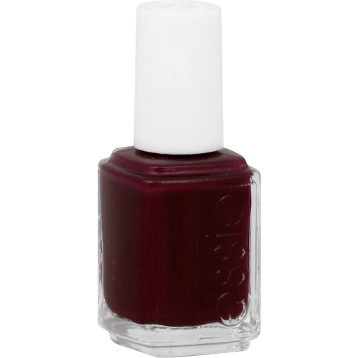 Essie Bahama Mama nail polish with glossy shine finish, 0.46 fl oz, showcasing deep purple color in a sleek bottle.