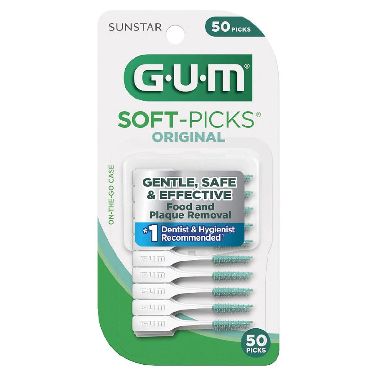 GUM Soft Picks Original oral care tool, flexible interdental cleaning picks, designed for gentle gum and between-tooth cleaning.