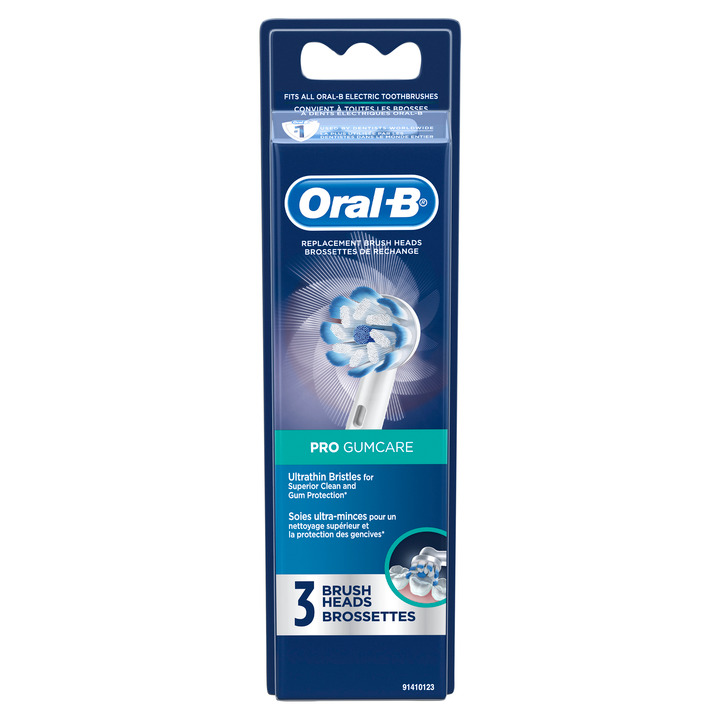 Oral B Pro Gum Care electric toothbrush replacement brush head refills for effective gum cleaning and oral care.