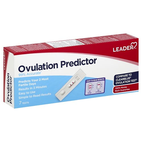 Leader™ Ovulation Predictor kit for detecting LH surge, includes 7 ovulation tests, by Pasteur Pharmacy.