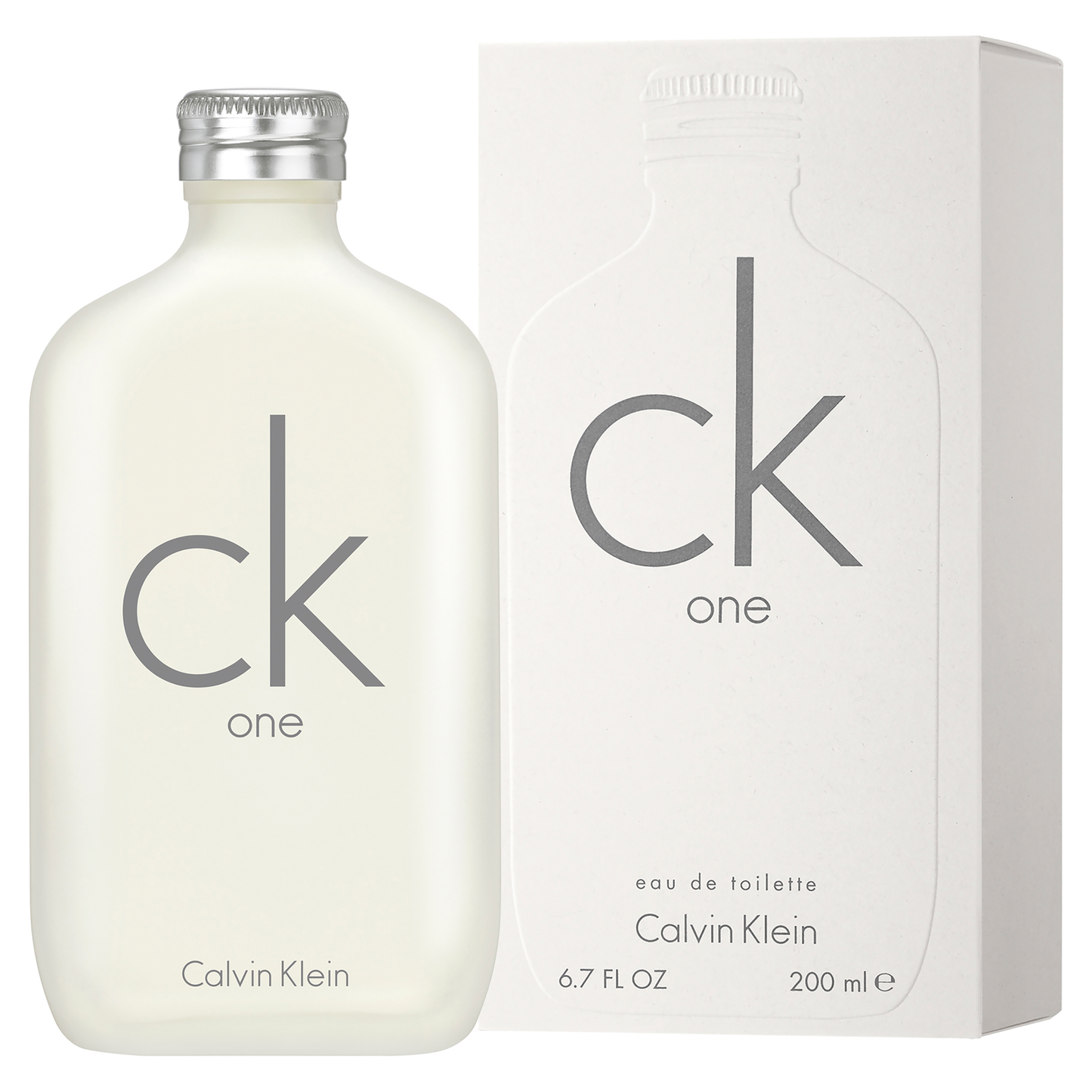 Calvin Klein CK 1 Eau de Toilette 6.7 oz perfume bottle with sleek design, ideal for men's casual fragrance collection