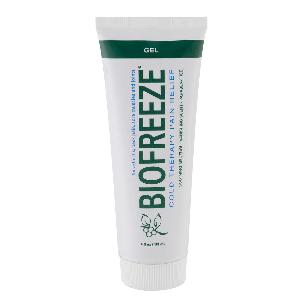 Biofreeze Cold Therapy Pain Relief Gel from Pasteur Pharmacy, showing the gel tube used for soothing muscle and joint pain relief.