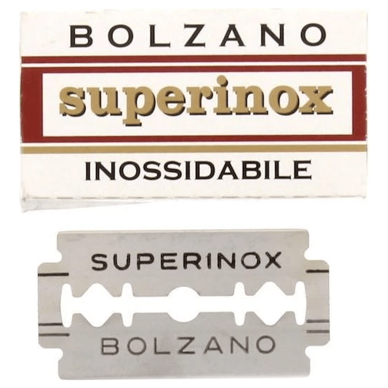 Bolzano Superinox double edge razor blades by Pasteur Pharmacy, 5-pack, sharp stainless steel blades for safety razors.