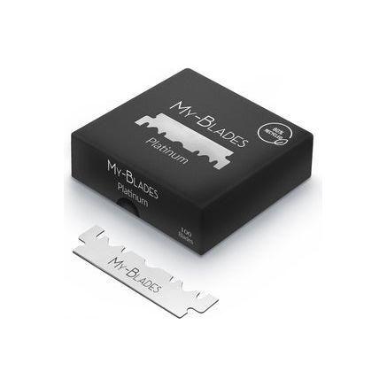 My-Blades Platinum single edge razor blades by Pasteur Pharmacy, 100-count package with sharp, durable blades for precise shaving.