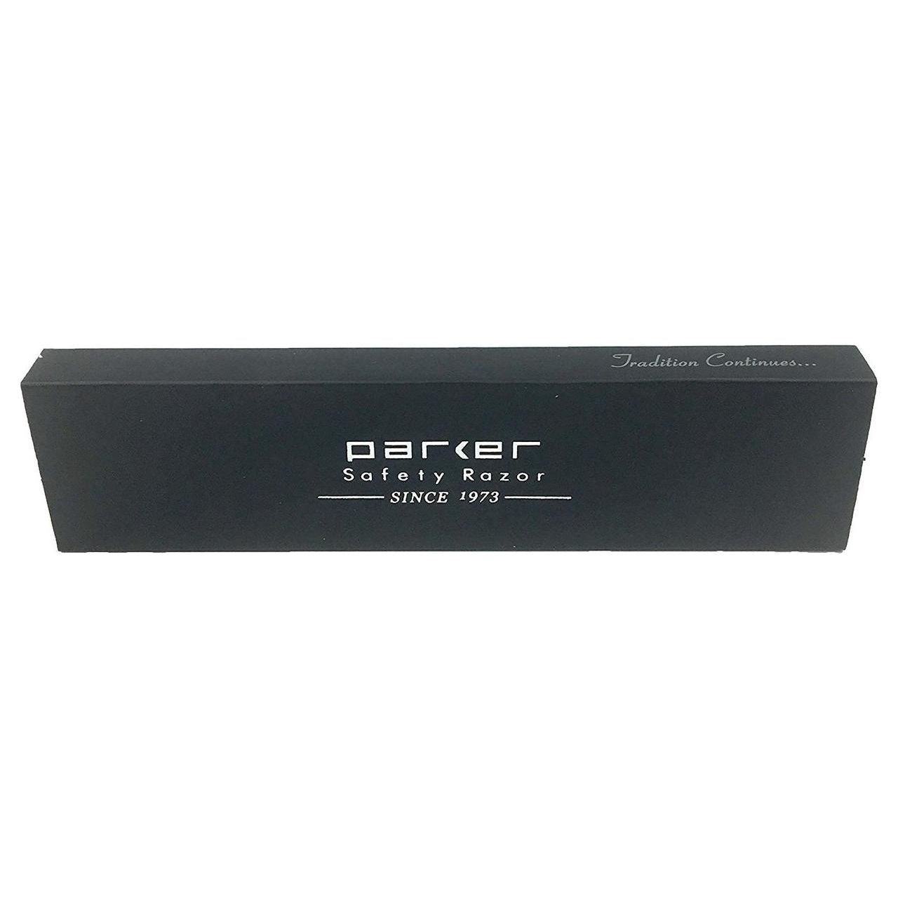 Parker SRX heavy-duty stainless steel handle clip-type barber straight razor with polished finish and ergonomic design.