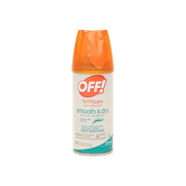 Pasteur Pharmacy Off Insect Repellent Family Care Smooth & Dry 2.5 oz aerosol spray, designed to repel insects effectively.