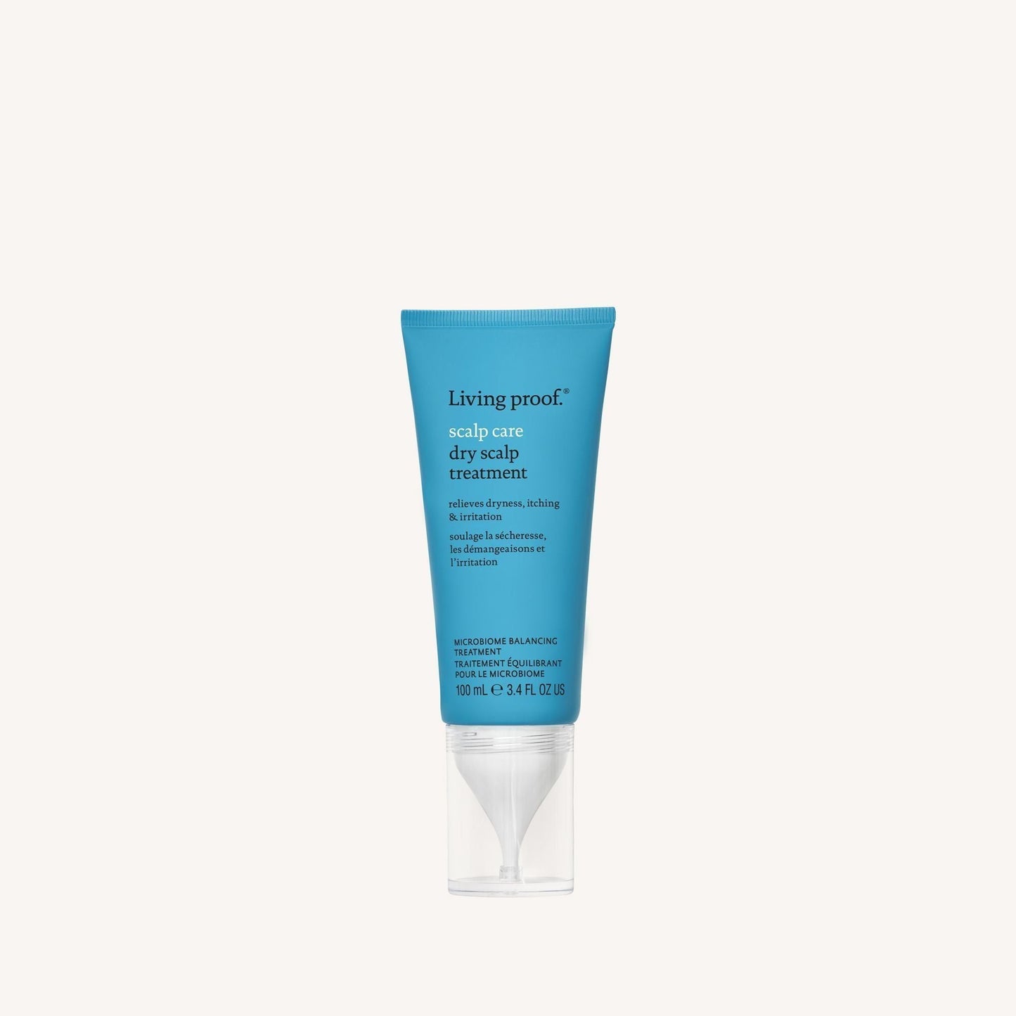 Living Proof Care Dry Scalp Treatment in 3.4 oz bottle, nourishing scalp treatment for dry, irritated scalp by Pasteur Pharmacy.