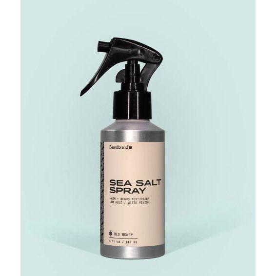 Pasteur Pharmacy Beardbrand Old Money Sea Salt Spray 4 oz bottle, designed for textured, beachy hairstyle with sea salt formulation.