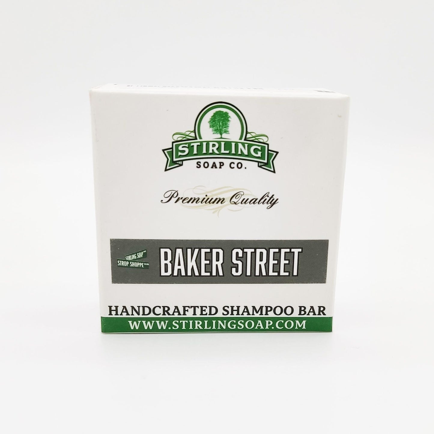 Pasteur Pharmacy Stirling Soap Co. Baker Street Shampoo Bar, 3.8 oz, natural hair cleansing solid bar with botanical ingredients.