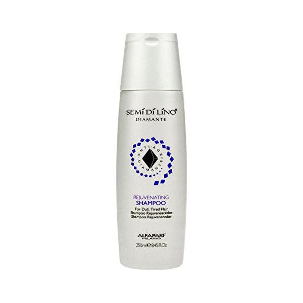 Alfaparf Semi Di Lino Diamante Anti-Age Rejuvenating Shampoo bottle from Pasteur Pharmacy, 8.45 fl oz, with sleek packaging.