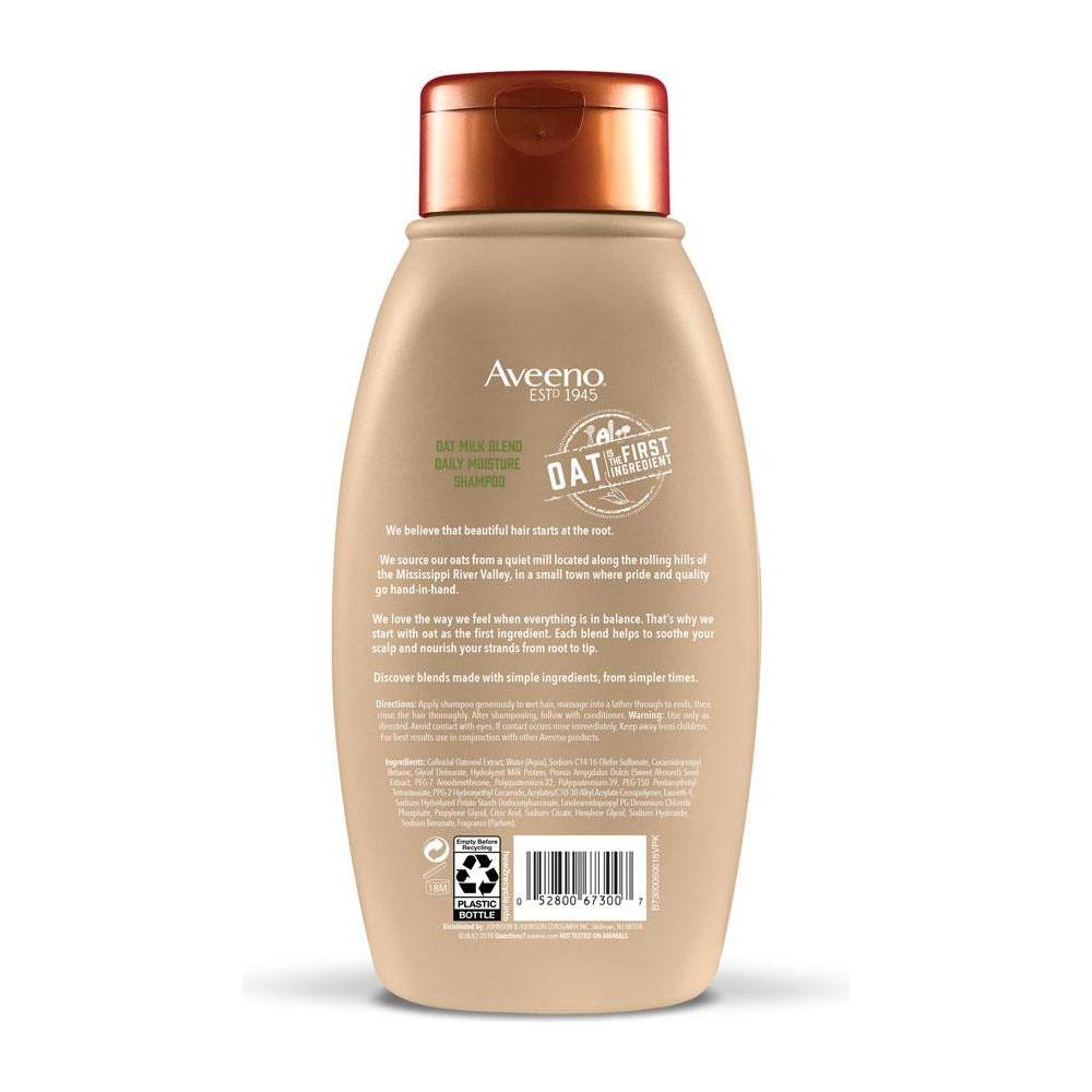 Aveeno Scalp Soothing Oat Milk Blend Shampoo in a 12 fl oz bottle, featuring gentle, nourishing formula for healthy scalp.
