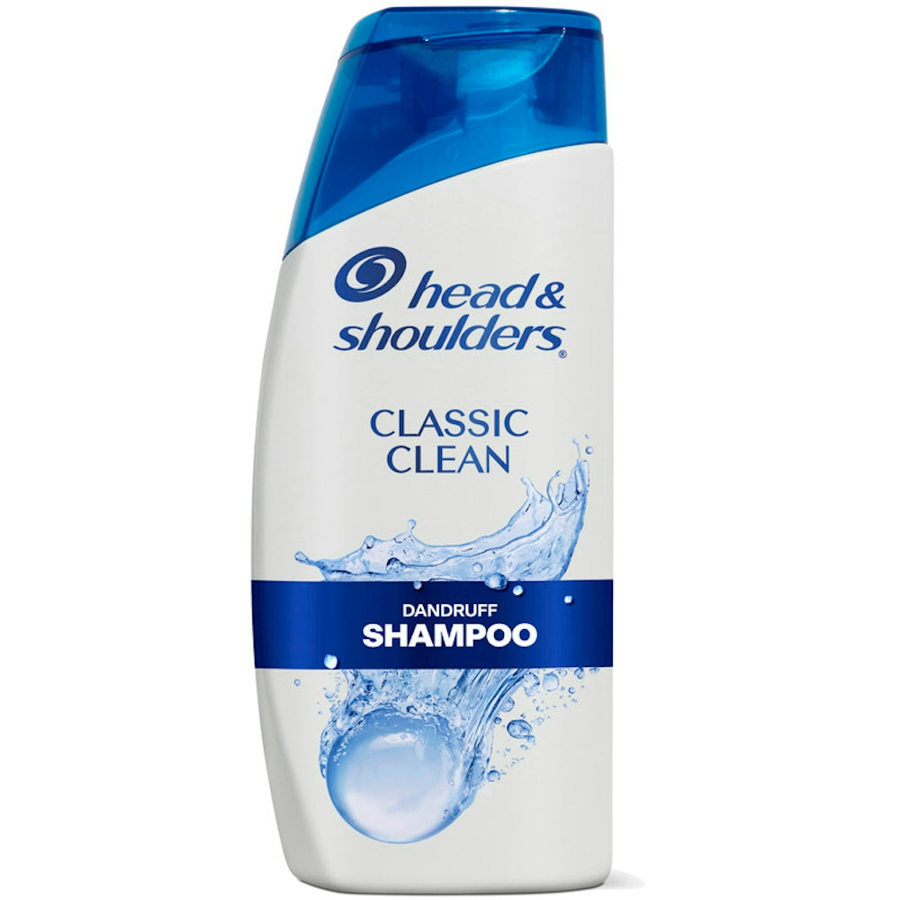Head & Shoulders Classic Clean daily dandruff shampoo bottles, 3 fl oz each, by Pasteur Pharmacy, with white and blue packaging.