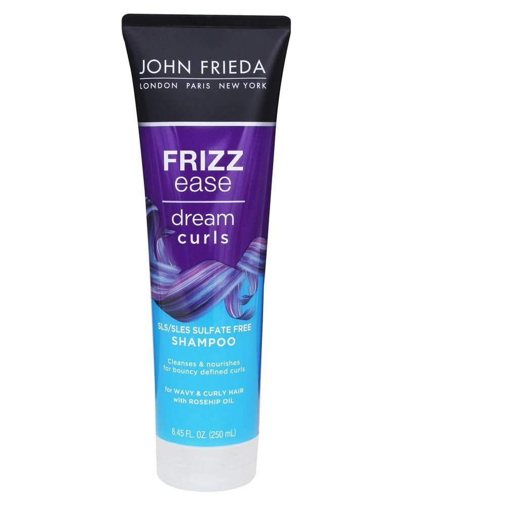 John Frieda Frizz Ease Dream Curls Shampoo tube showing the 8.45 Fl Oz packaging with curly hair illustration