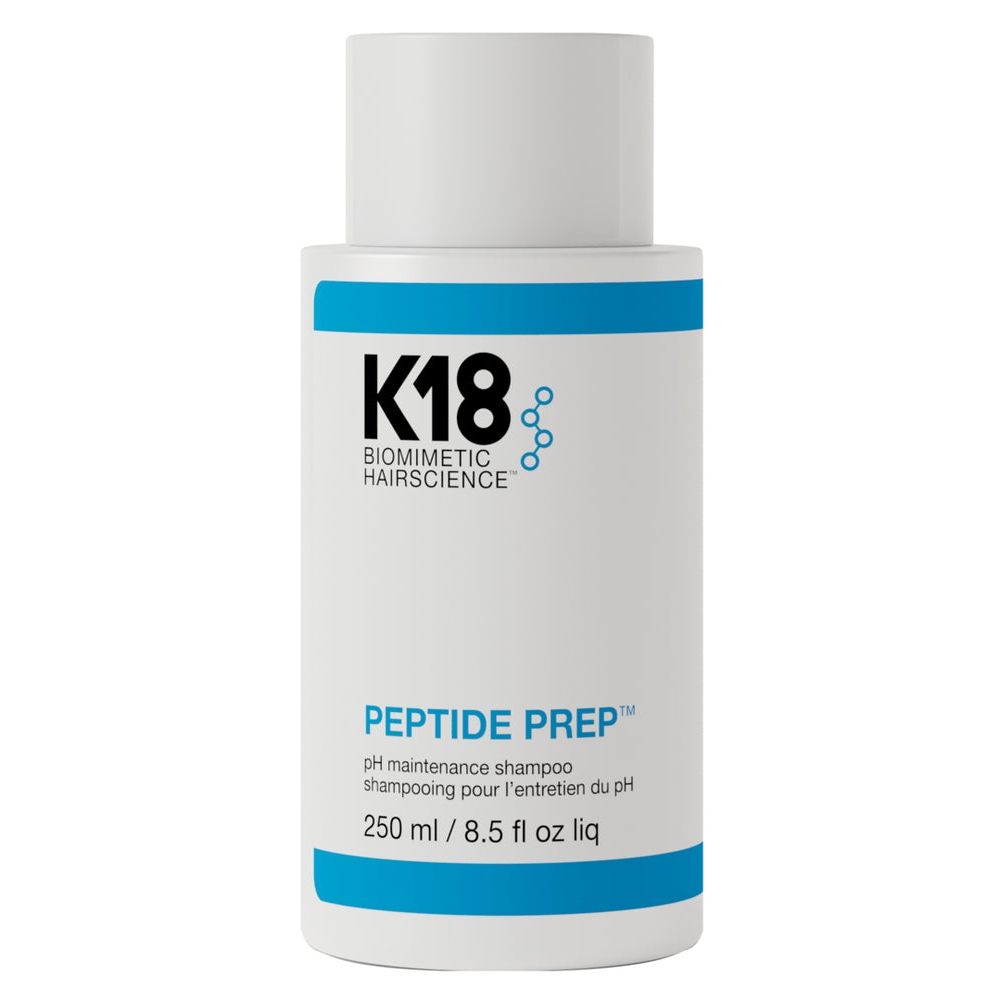 K18 Peptide Prep pH Maintenance Shampoo by Pasteur Pharmacy, 250 mL bottle, gentle hair cleansing and pH balancing shampoo