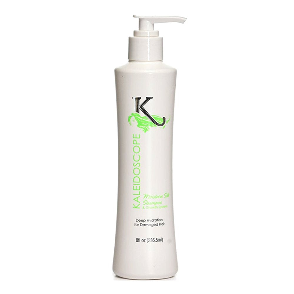 Kaleidoscope Moisture Silk Shampoo bottle by Pasteur Pharmacy, smooth and hydrating shampoo with colorful label design.