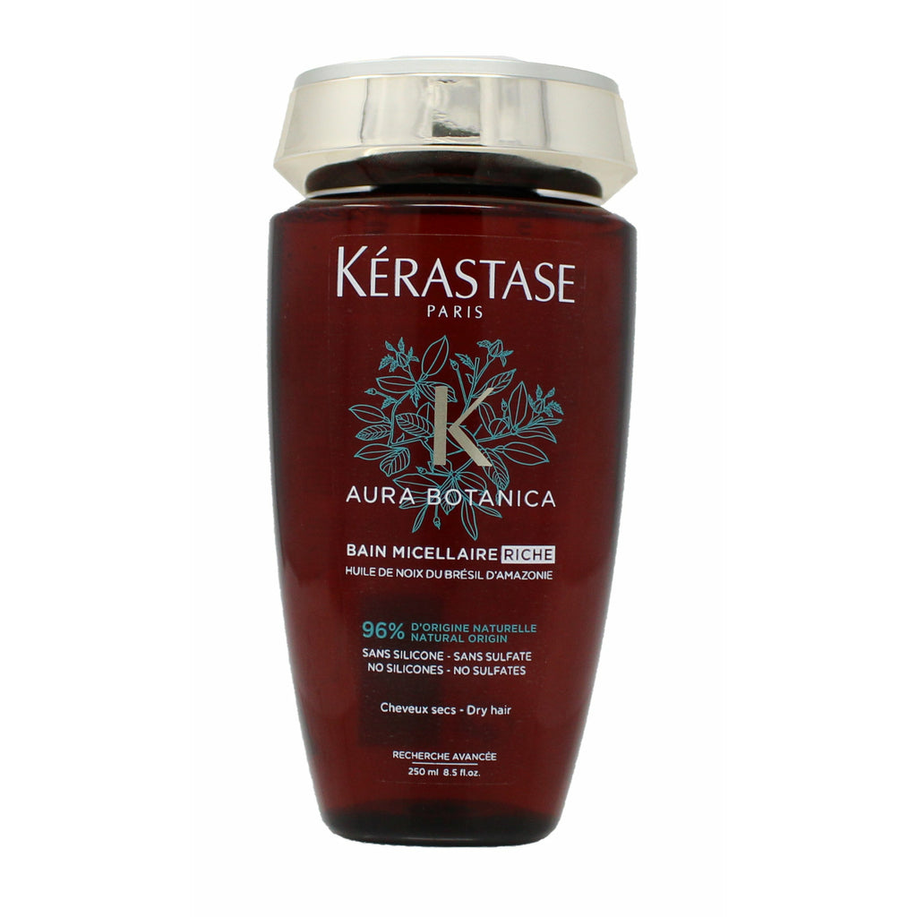 Kerastase Aura Botanica Bain Micellaire Riche Shampoo in 250ml bottle, nourishing shampoo for healthy hair.