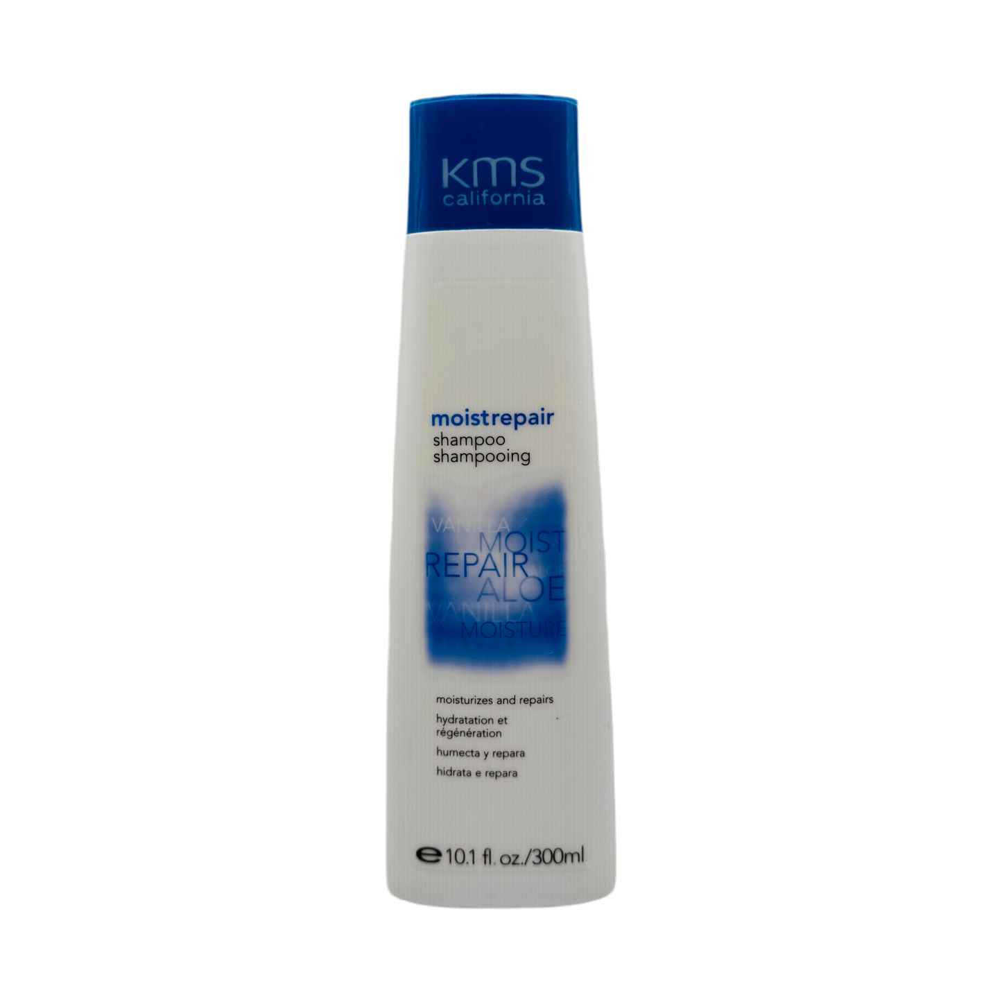 KMS California Moisture Repair Shampoo in 10.1oz bottle, nourishing hair with hydrating formula for moisture and repair.