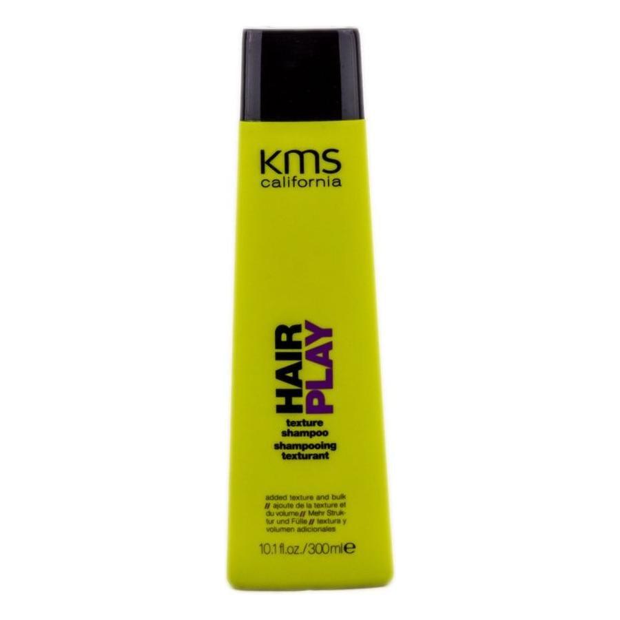KMS Hair Play Texture Shampoo in 10.1 oz bottle, shown with product label and packaging for textured, volumizing hair care.