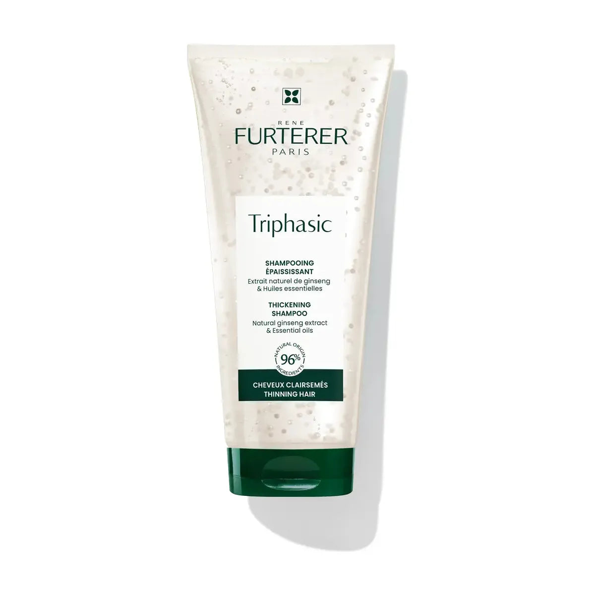 Rene Furterer Triphasic Thickening Shampoo in 200ml bottle, showing the shampoo and packaging with label details.