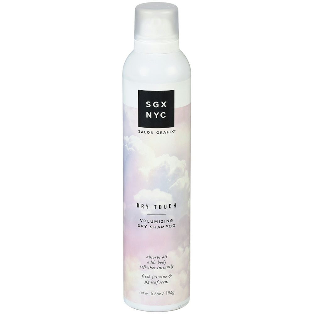 SGX NYC Salon Grafix Dry Touch Volumizing Dry Shampoo in 6.5 oz bottle, ideal for freshening and adding volume to hair.