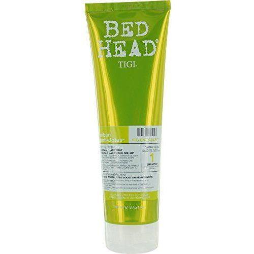 Tigi Bed Head Urban Re-Energize Shampoo in 8.45oz bottle, with vibrant packaging and a clear view of the shampoo's label.