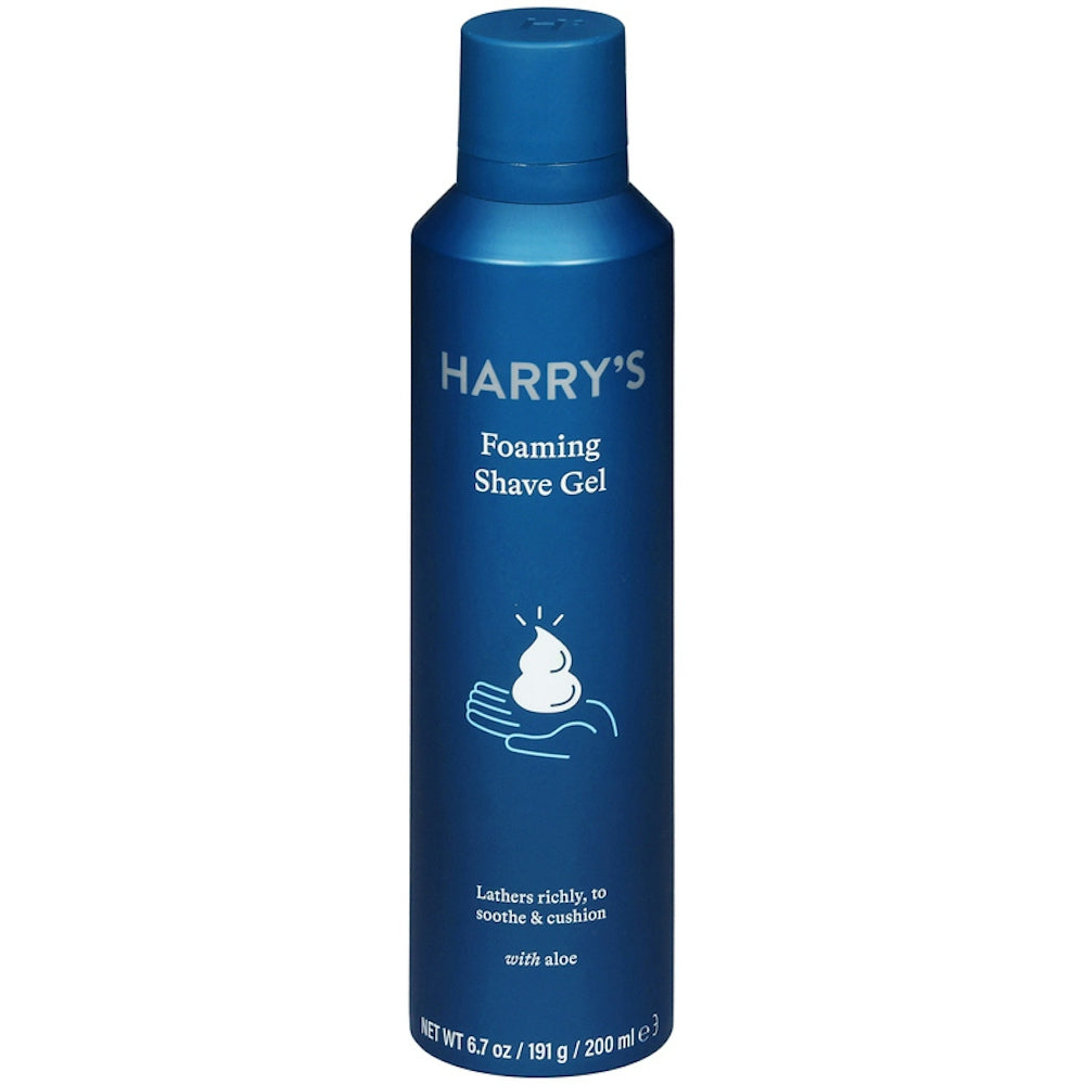Harry's Sensitive Skin Foaming Shave Gel in a 6.7 oz tube, suitable for gentle, irritation-free shaving by Pasteur Pharmacy.