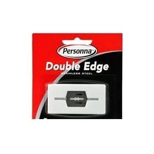 Personna Double Edge Stainless Steel Shaving Blades, 10-pack, for traditional safety razors, shown in packaging.