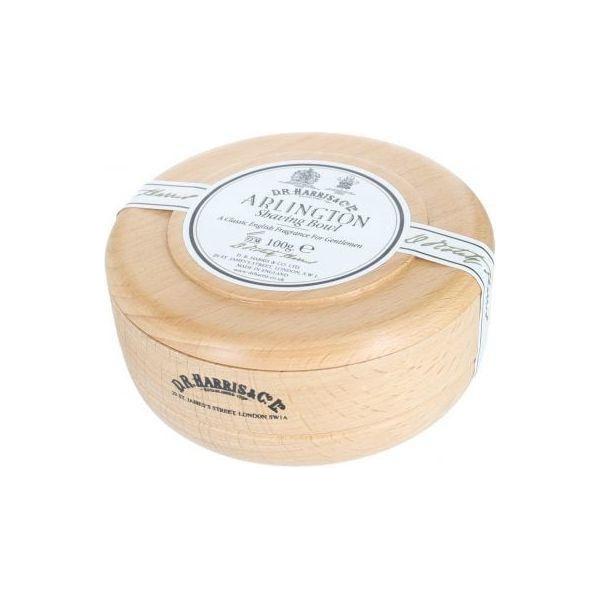 D. R. Harris & Co Arlington Beech Shaving Bowl 100g, wooden shaving bowl for grooming, with a smooth beech finish.
