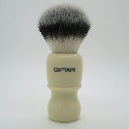 Simpson Captain 2 Sovereign Grade synthetic fibre shaving brush with a handle, designed for a close, comfortable shave.