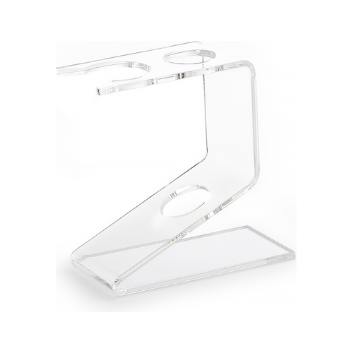 Clear acrylic Semogue 0030 shaving brush stand with a sleek design for displaying and drying shaving brushes.