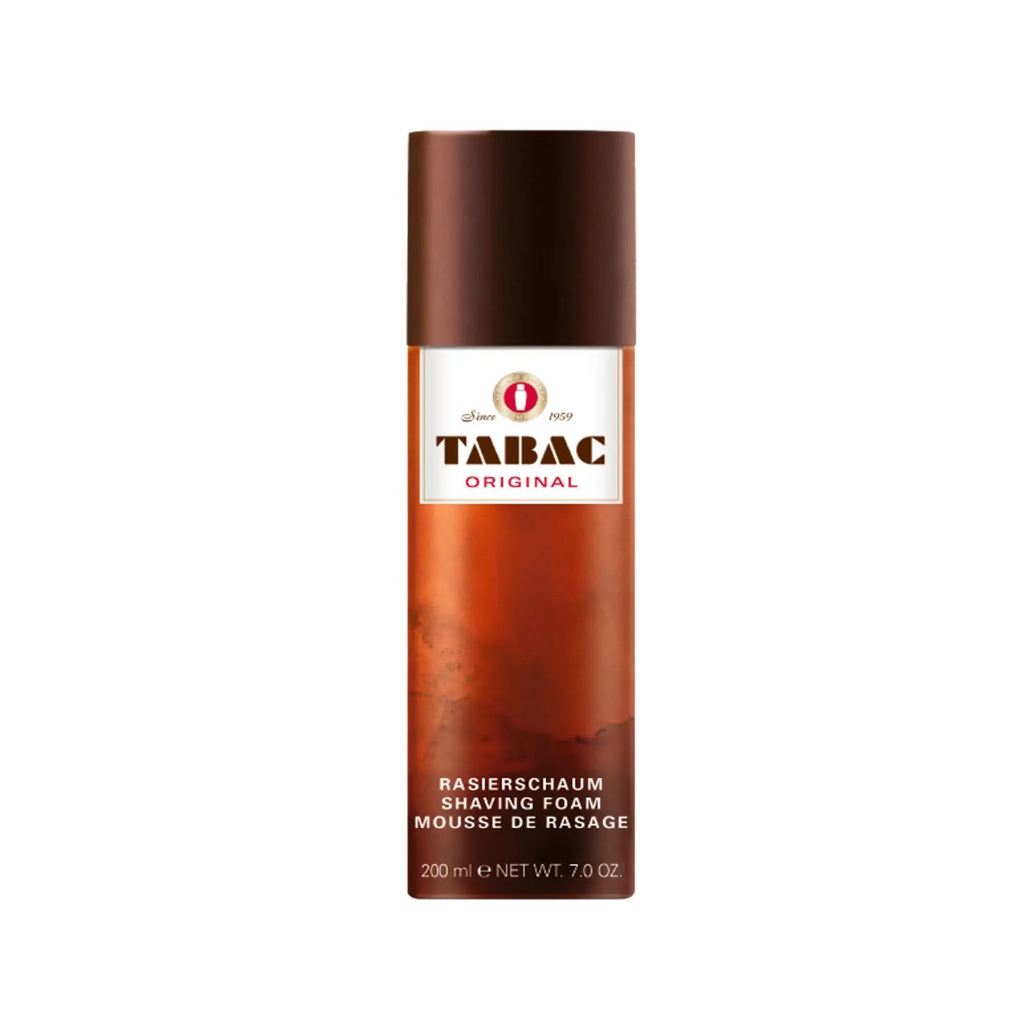 Tabac Original Shaving Foam in 200ml container, creamy lather for a smooth shave, by Pasteur Pharmacy