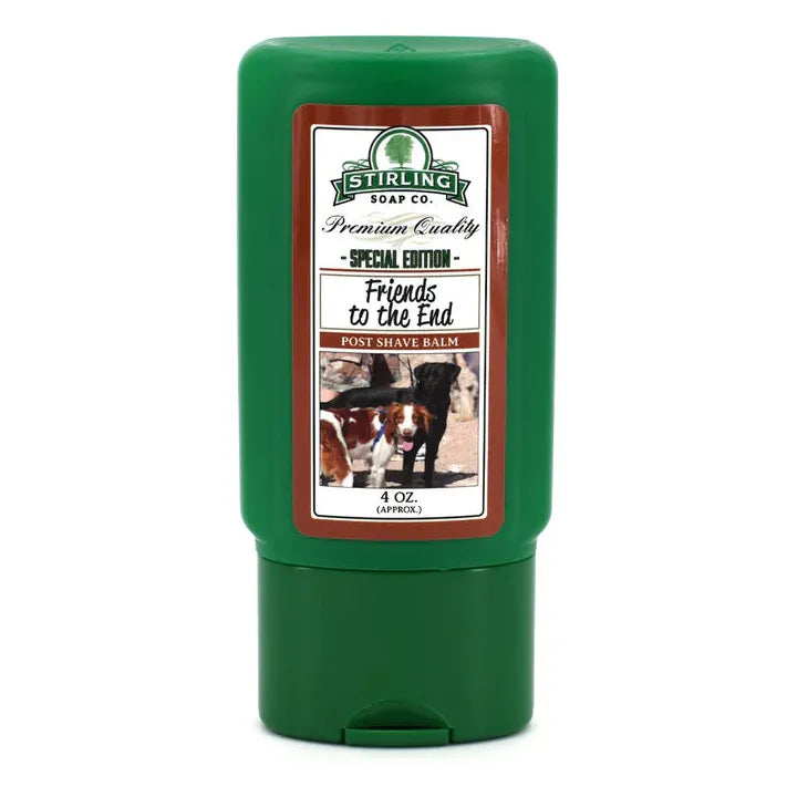 Pasteur Pharmacy Stirling Soap Co. Friends To The End shaving set with soap, brush, and accessories in a classic grooming kit.