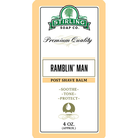 Pasteur Pharmacy Stirling Soap Co. Ramblin' Man shaving set with soap, brush, and accessories for a traditional grooming experience.