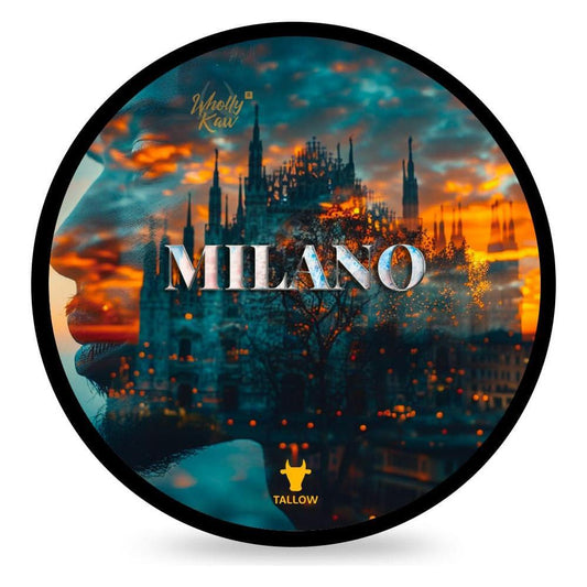 Wholly Kaw Milano Shaving Collection by Pasteur Pharmacy includes tallow shaving soap and accessories in a stylish set.