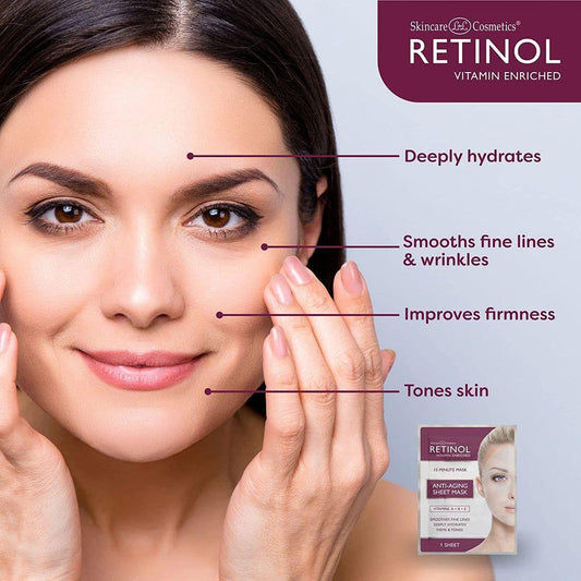Set of five Pasteur Pharmacy Retinol Anti-Aging Sheet Masks for revitalizing and smoothing skin.