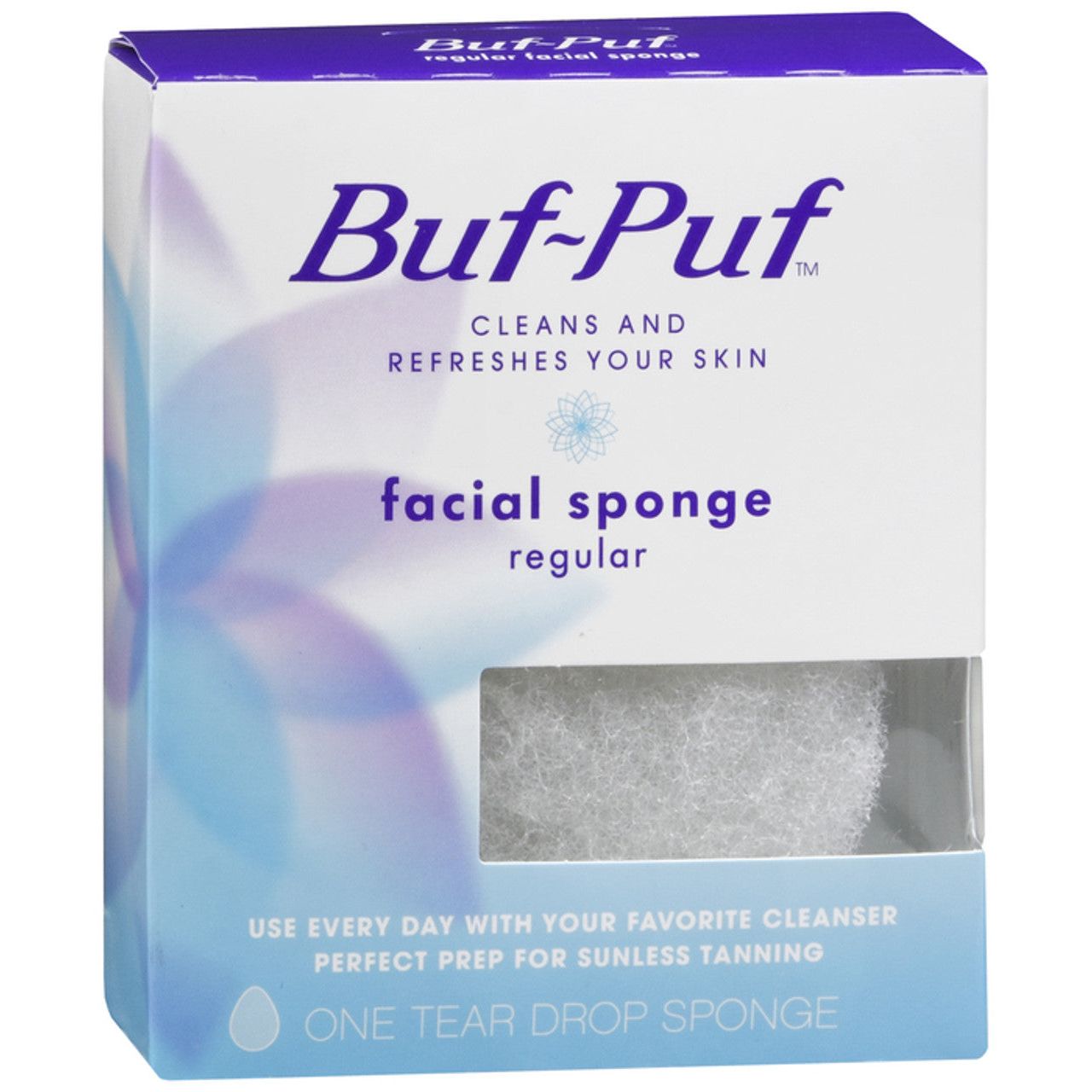 Buf-Puf Regular Facial Sponge by Pasteur Pharmacy for deep cleansing and exfoliating, ideal for normal to oily skin.
