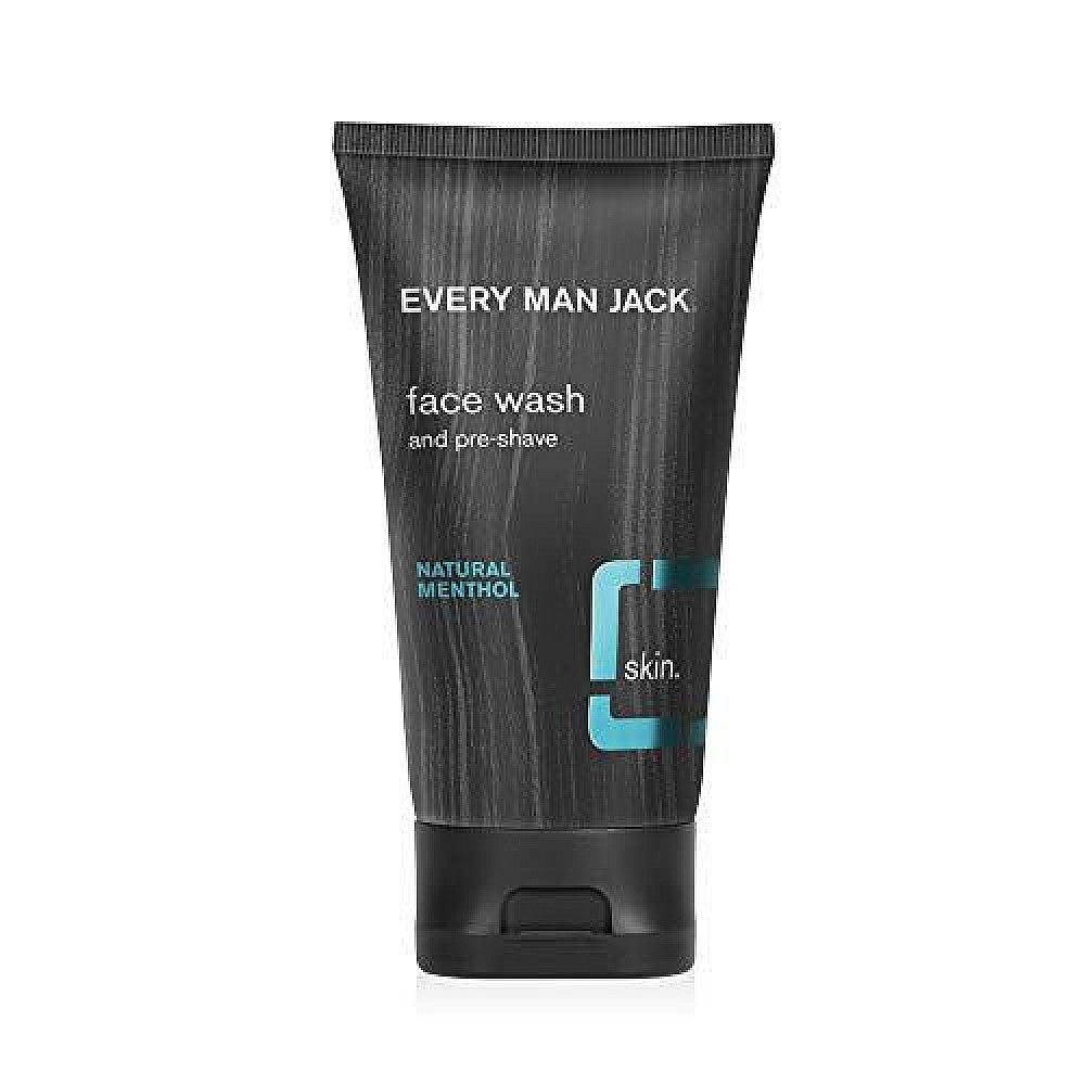 Every Man Jack Signature Mint Face Wash in a 5 oz bottle, natural skin care product with mint for refreshing cleansing.