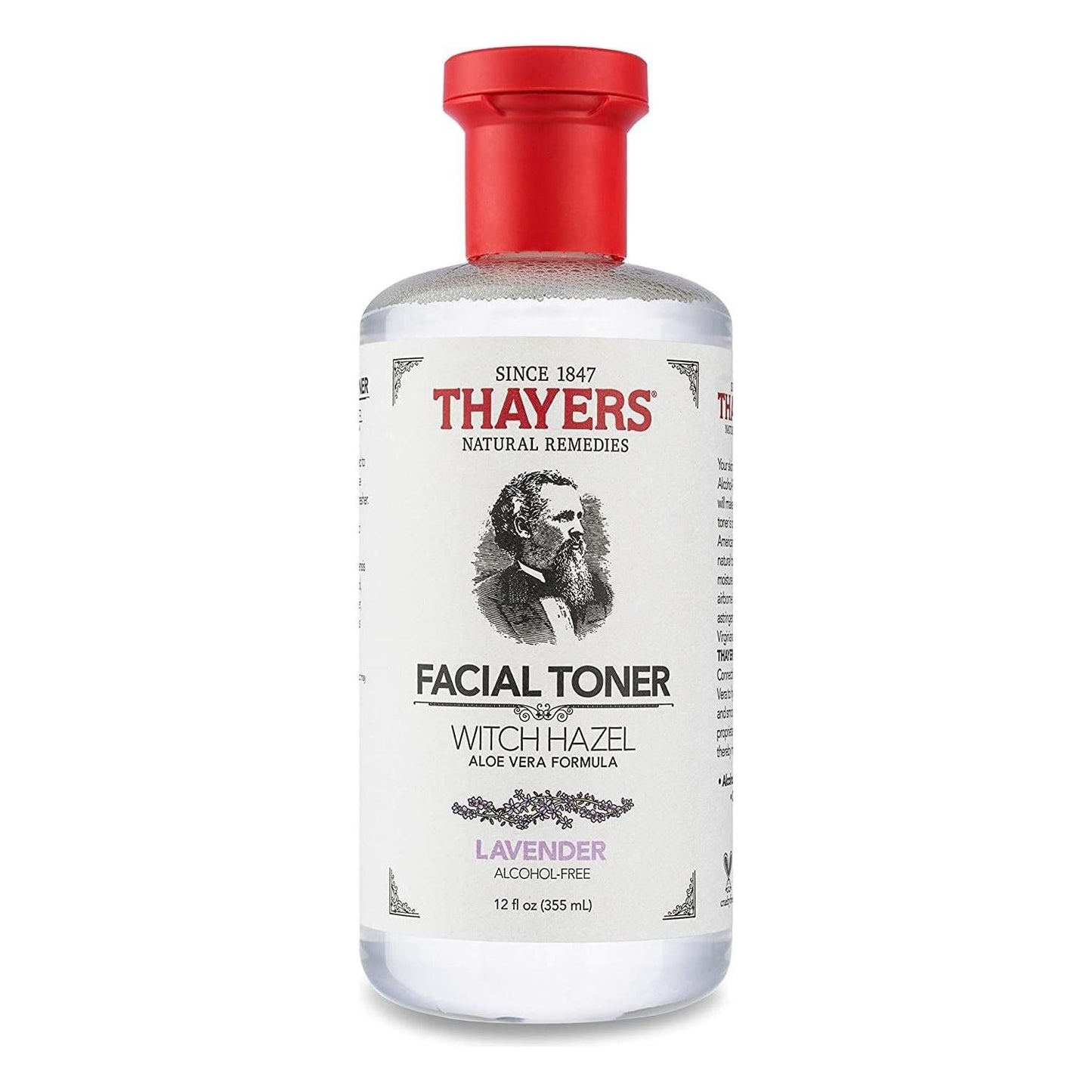 Thayers Witch Hazel with Aloe Vera and Lavender skin care bottle, 12 oz, natural toner for soothing and refreshing skin.