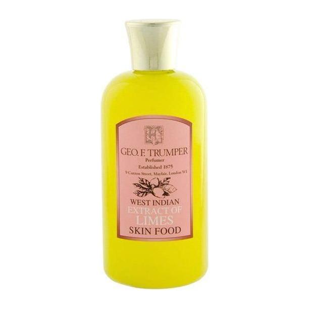 Geo. F. Trumper Extract of Limes Skin Food in 200ml bottle, natural skincare product for revitalizing and nourishing skin.