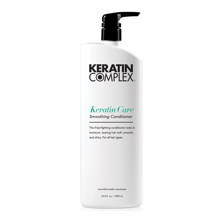 Keratin Complex Keratin Care Smoothing Conditioner in 33.8oz bottle, nourishing hair for smooth, manageable strands.