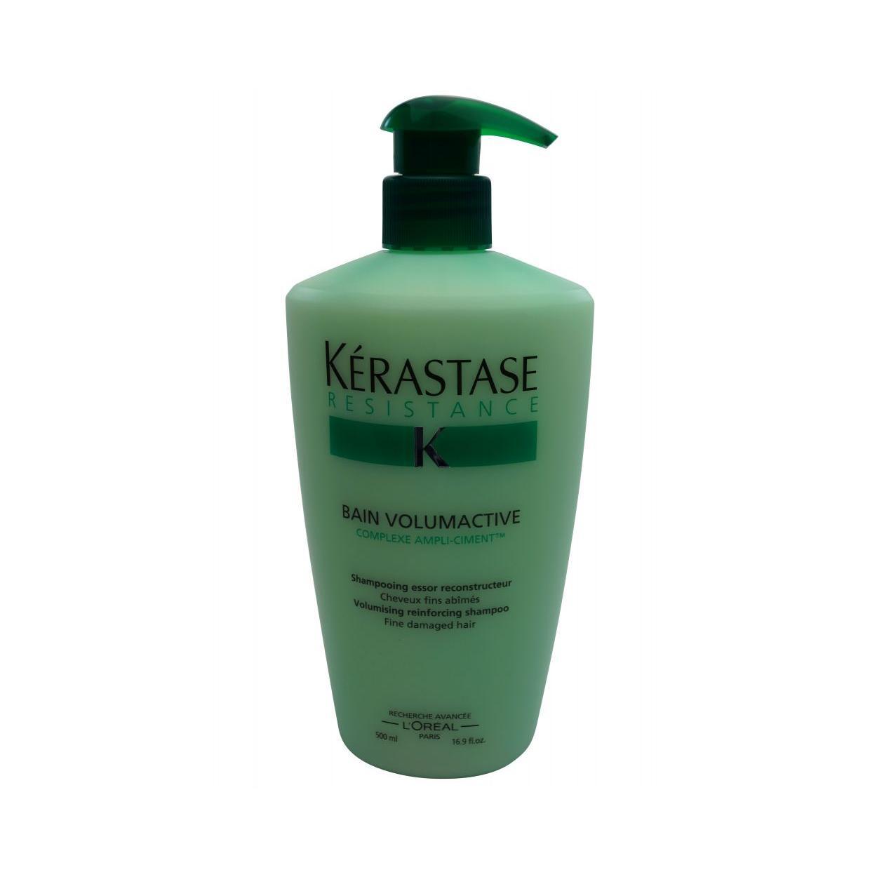 Kérastase Resistance Shampoo Volumactive 250ml, a shampoo for strengthening and adding volume to hair, displayed in the image.